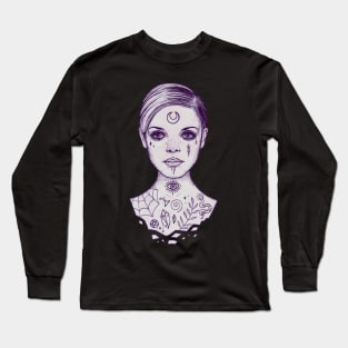 Tattooed Witch Girl Long Sleeve T-Shirt